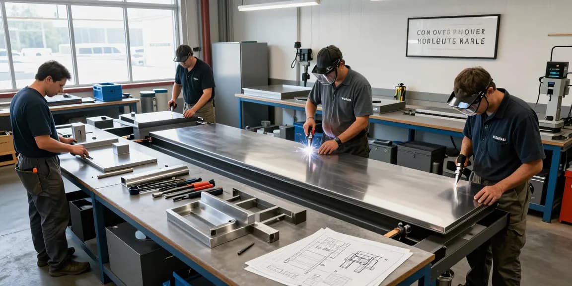 Precision metal fabrication north vancouver workshop with skilled workers and modern tools.