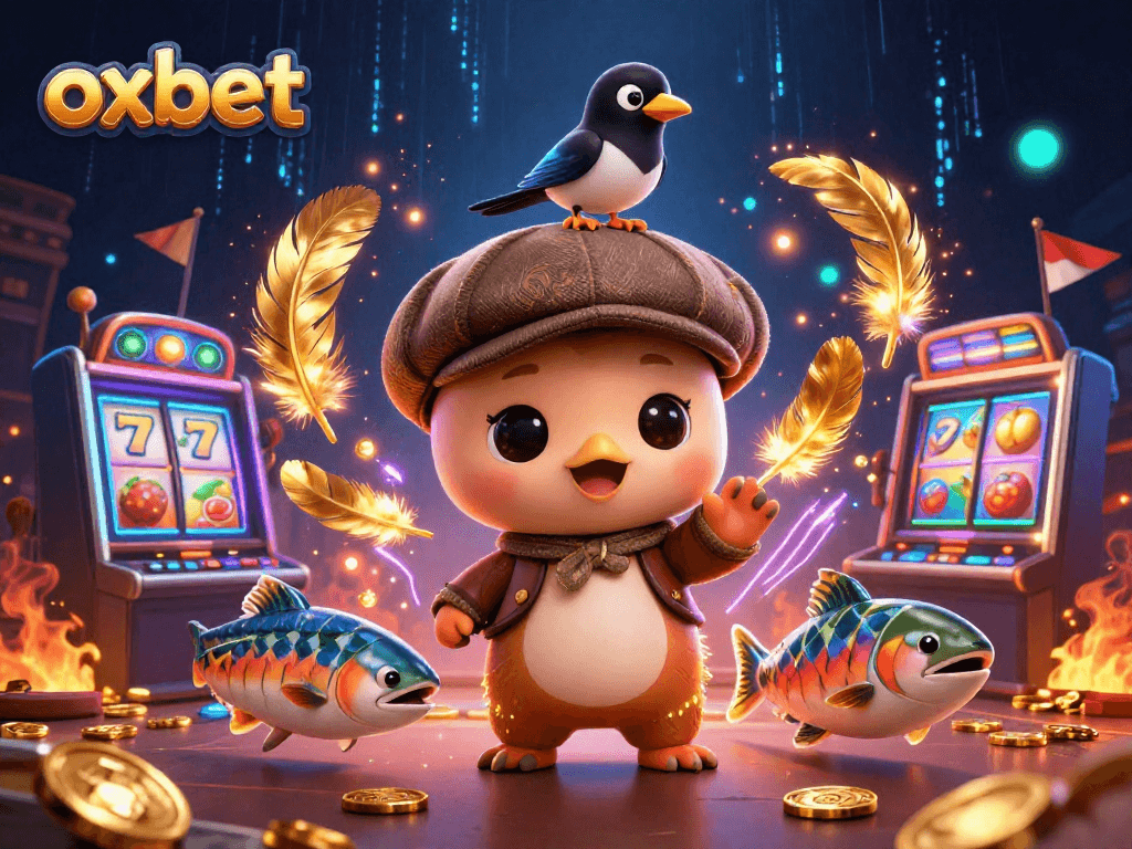Experience exciting gameplay with oxbet's vibrant scene featuring baby Nessie and golden casino elements.