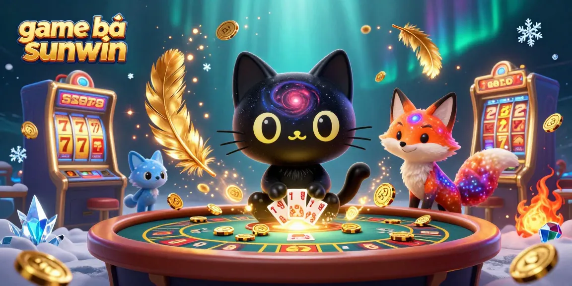 Experience thrilling game bài sunwin with a vibrant cosmic casino illustration featuring unique characters.