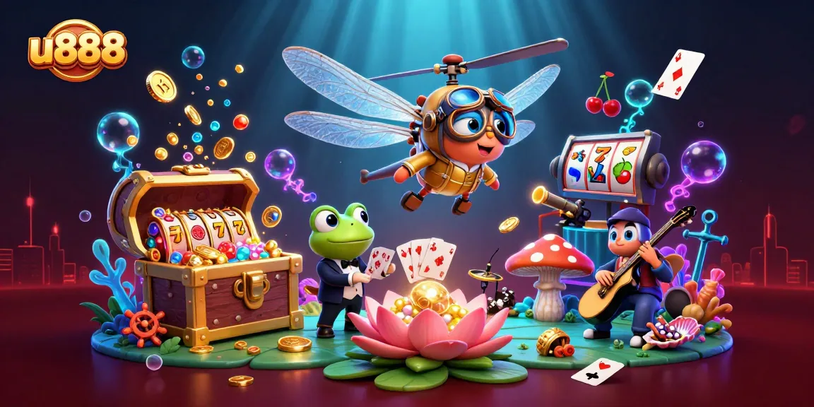Experience thrilling gameplay with u888's vibrant casino scene featuring lively characters and dynamic elements.