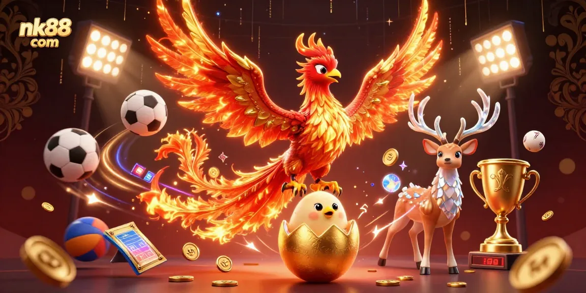 Experience thrilling gameplay at nk88 com with a vibrant phoenix scene energizing the casino atmosphere.
