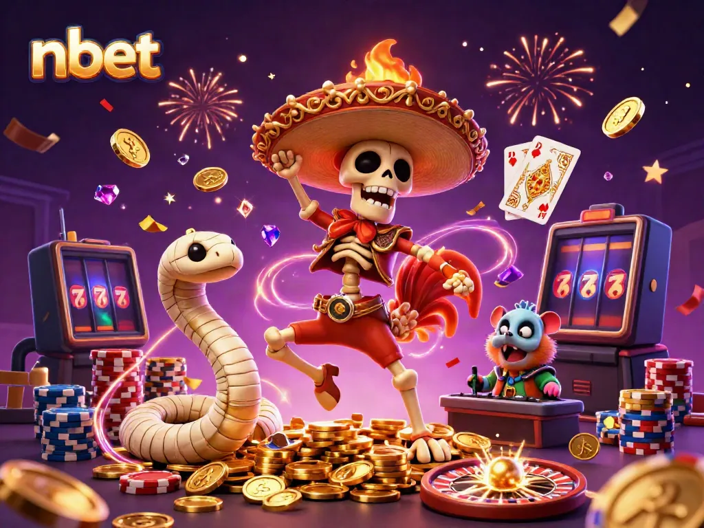 Experience nbet's exciting casino atmosphere with vibrant characters and energetic gameplay elements.