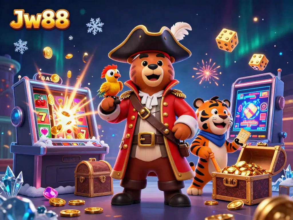 Win big with Jw88 at a bursting casino scene filled with excitement and treasure!