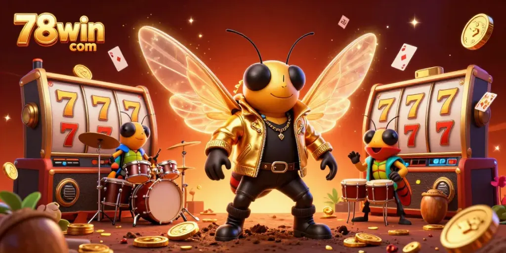 Engage with the vibrant world of 78win com featuring animated casino elements and characters.