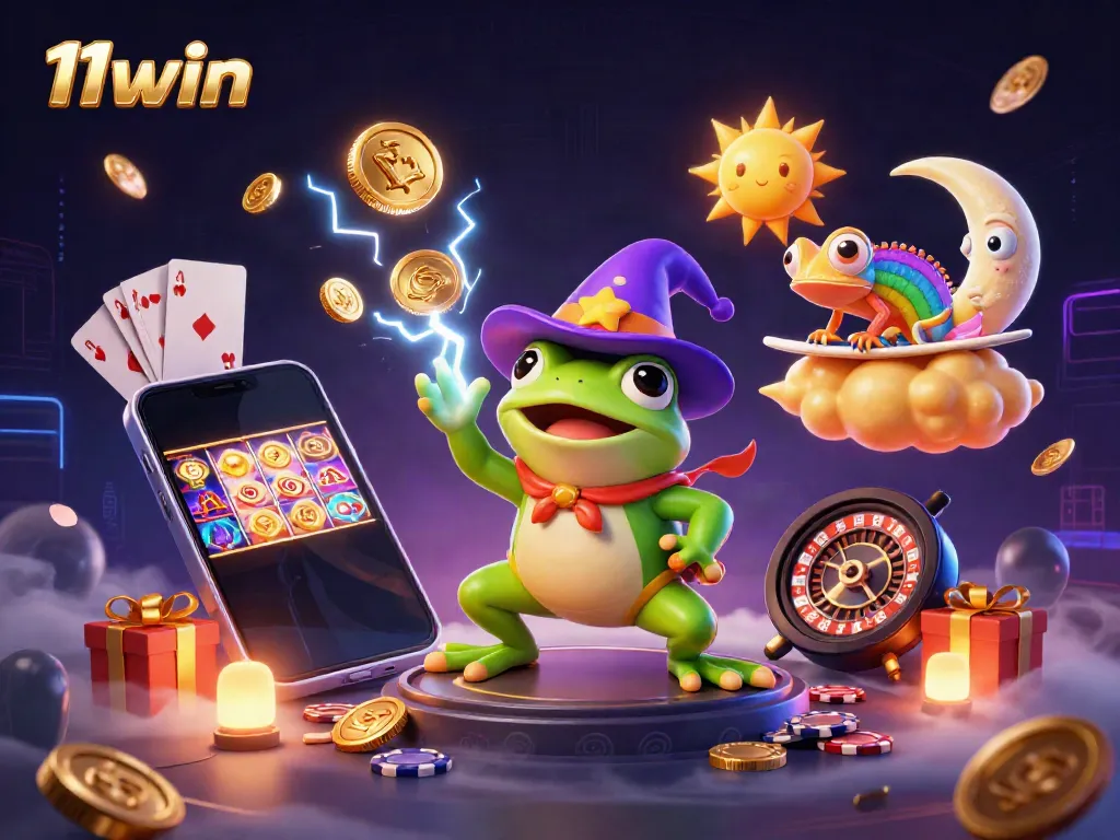 Experience exciting gaming adventures with 11win in a vibrant 3D casino world showcasing winning elements.