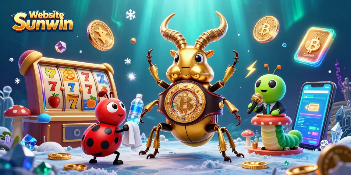 Experience thrilling gaming at Website Sunwin with vibrant 3D illustrations of digital casino elements.